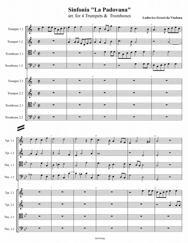 L. G. da Viadana - Sinfonia 'La Padovana' (for 4 Trumpets & 4 Trombones) (arr. M. Kutsenko)