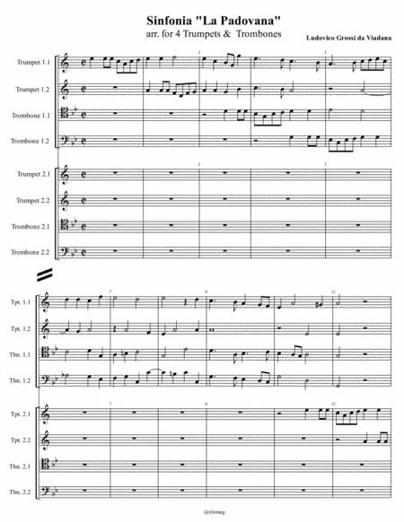 L. G. da Viadana - Sinfonia 'La Padovana' (for 4 Trumpets & 4 Trombones) (arr. M. Kutsenko)