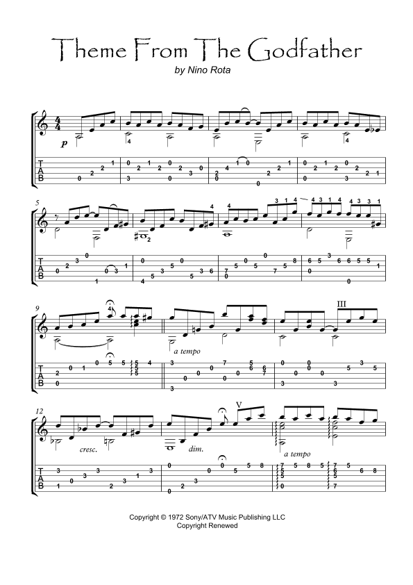 The Godfather (main Theme) (arr. PianoSheetNow)