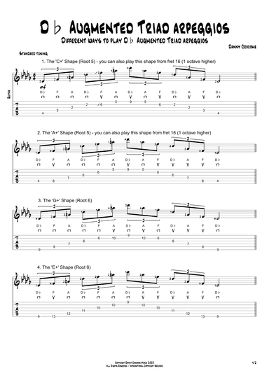 Db Augmented Triad Arpeggios (5 Ways to Play)