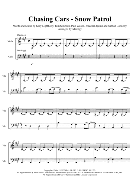 Chasing Cars (arr. Marmpy)