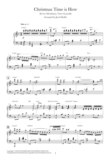Christmas Time Is Here (arr. Jacob Koller)