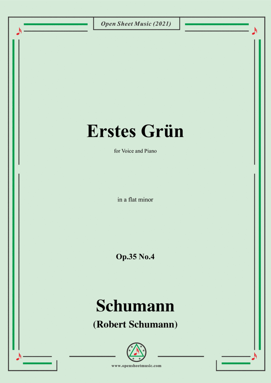 Schumann-Erstes Grun,Op.35 No.4 in a flat minor (arr. Open Cloud)
