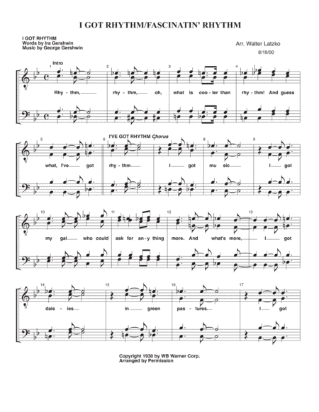 FASCINATIN' RHYTHM (arr. Walter Latzko)