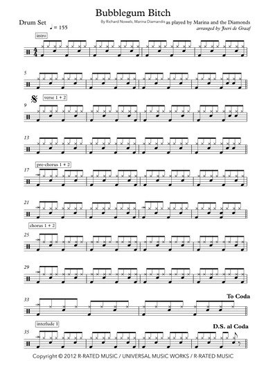 Bubblegum Bitch (arr. Joeri de Graaf)