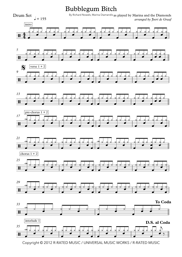 Bubblegum Bitch (arr. Joeri de Graaf)
