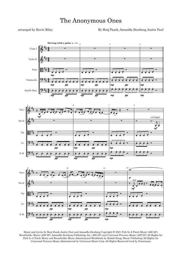 The Anonymous Ones (arr. Kevin Riley)