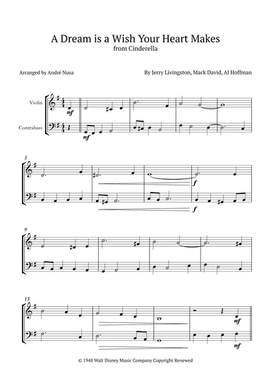 A Dream Is A Wish Your Heart Makes (arr. André Nusa)