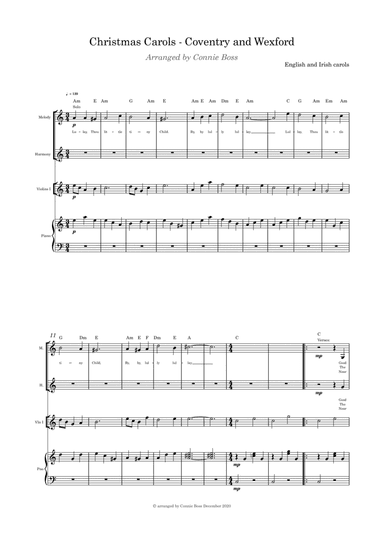 Christmas Carols - Coventry and Wexford - violin, duet and Piano (arr. Connie Boss)