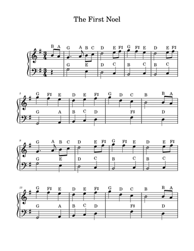 The First Noel - Easy Piano (With Music Notes)