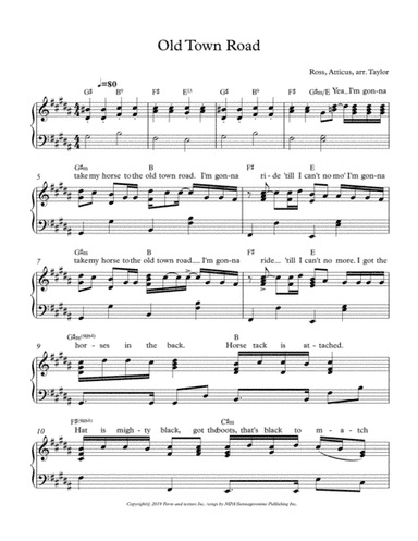 Old Town Road (remix) (arr. Paul Taylor)