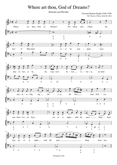 Where art thou God of Dreams (arr. Early Music Scores)