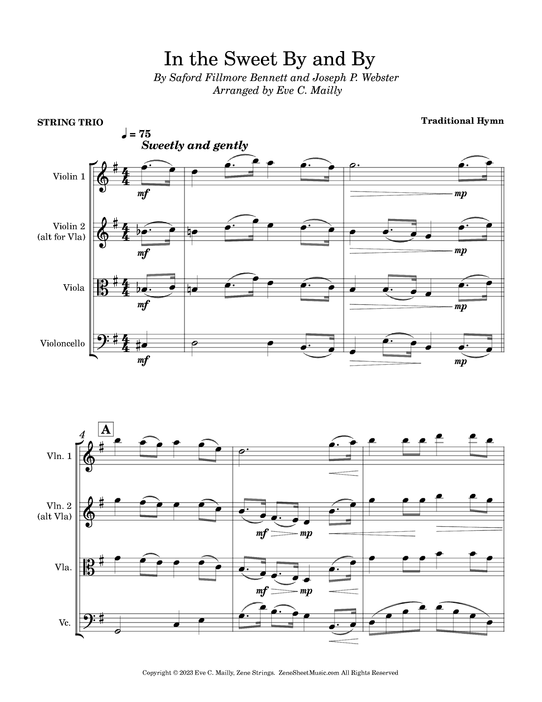 In The Sweet By and Bye (arr. Eve C. Mailly - Zene Strings)
