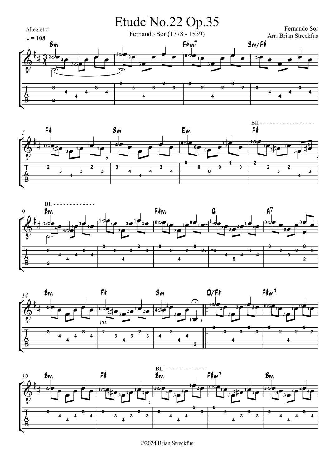 Etude No 22 Op 35 (arr. Brian Streckfus)