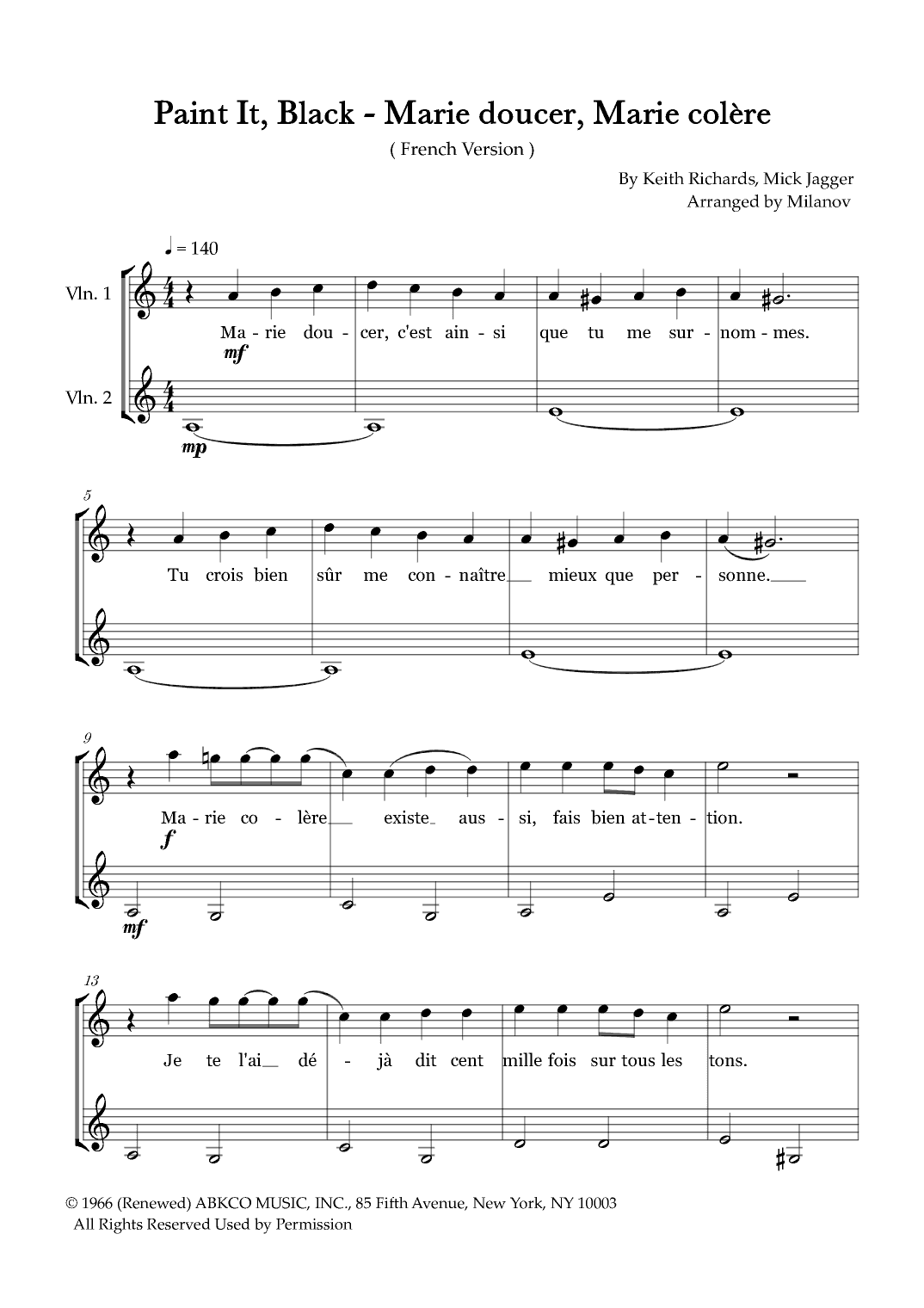 Paint It, Black (arr. Milanov)