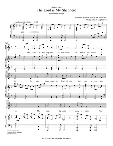The Lord is My Shepherd (voice and piano) (arr. Ellen Foncannon Stephenson)