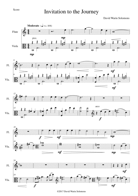 Invitation au Voyage (Invitation to the journey) for flute and viola