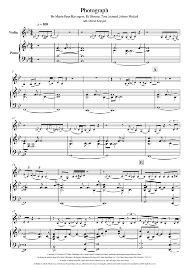 Photograph (arr. David Kocijan)