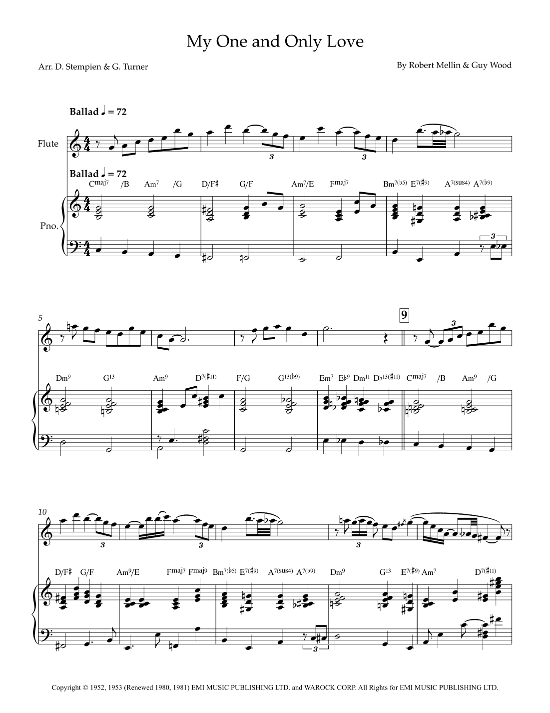 My One And Only Love (arr. Debra E. Stempien, Gregory H. Turner)