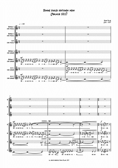 Roman Pallas: Domine exaudi orationem meam (SSA-SSAA) (arr. Roman Pallas)