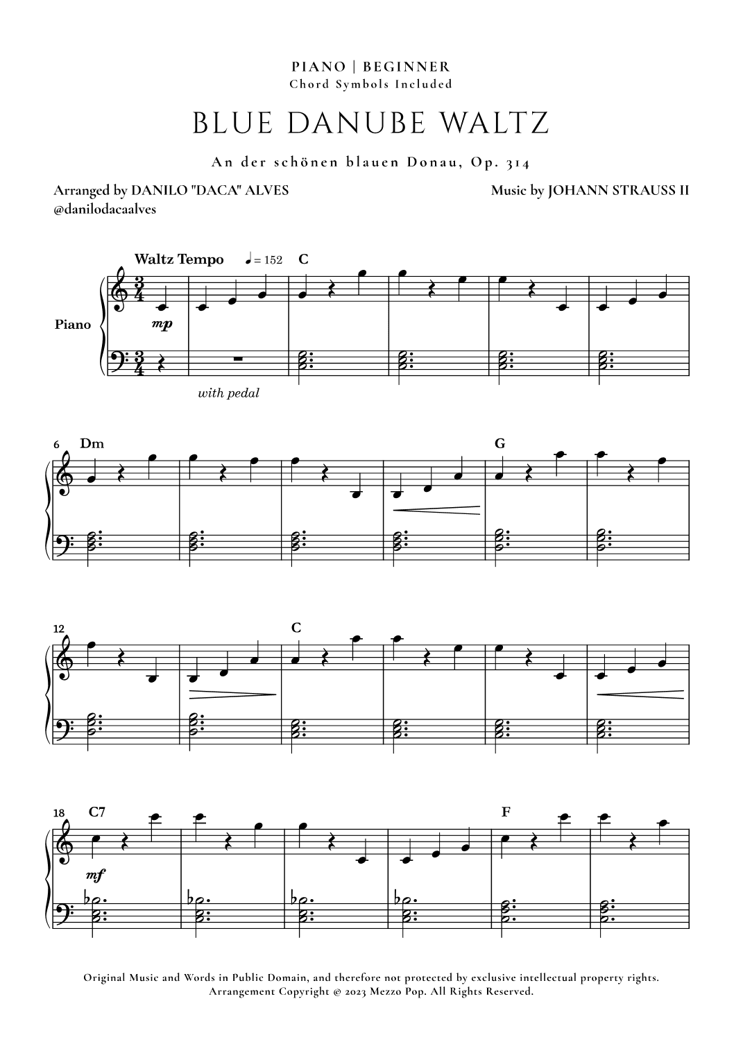 Blue Danube Waltz (arr. Danilo "Daca" Alves)