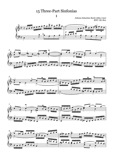 J.S.Bach:Three-Part Sinfonia No.1