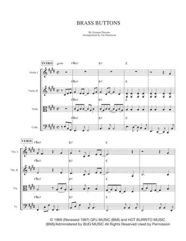 Brass Buttons (arr. Joe Deninzon)