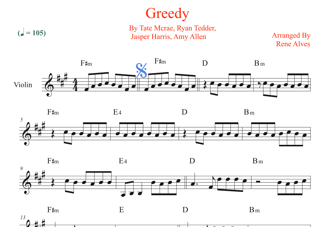 Greedy (arr. Rene Alves)