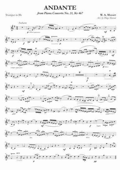 Andante from Concerto No. 21 for Trumpet and Piano (arr. Diego Marani)