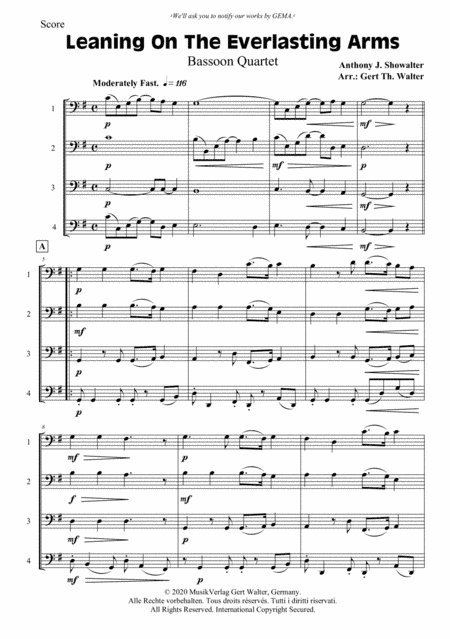 Leaning On The Everlasting Arms (arr. Gert Th. Walter)