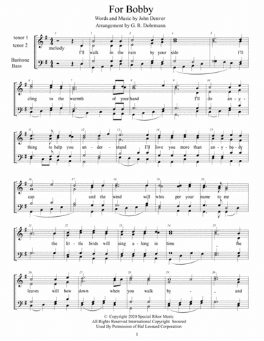 For Baby (for Bobbie) (arr. G. R. Dohrmann)