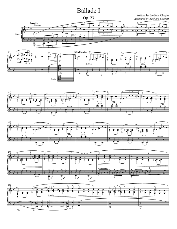 Ballade No. 1 in G Minor (arr. Zachary Corbett)