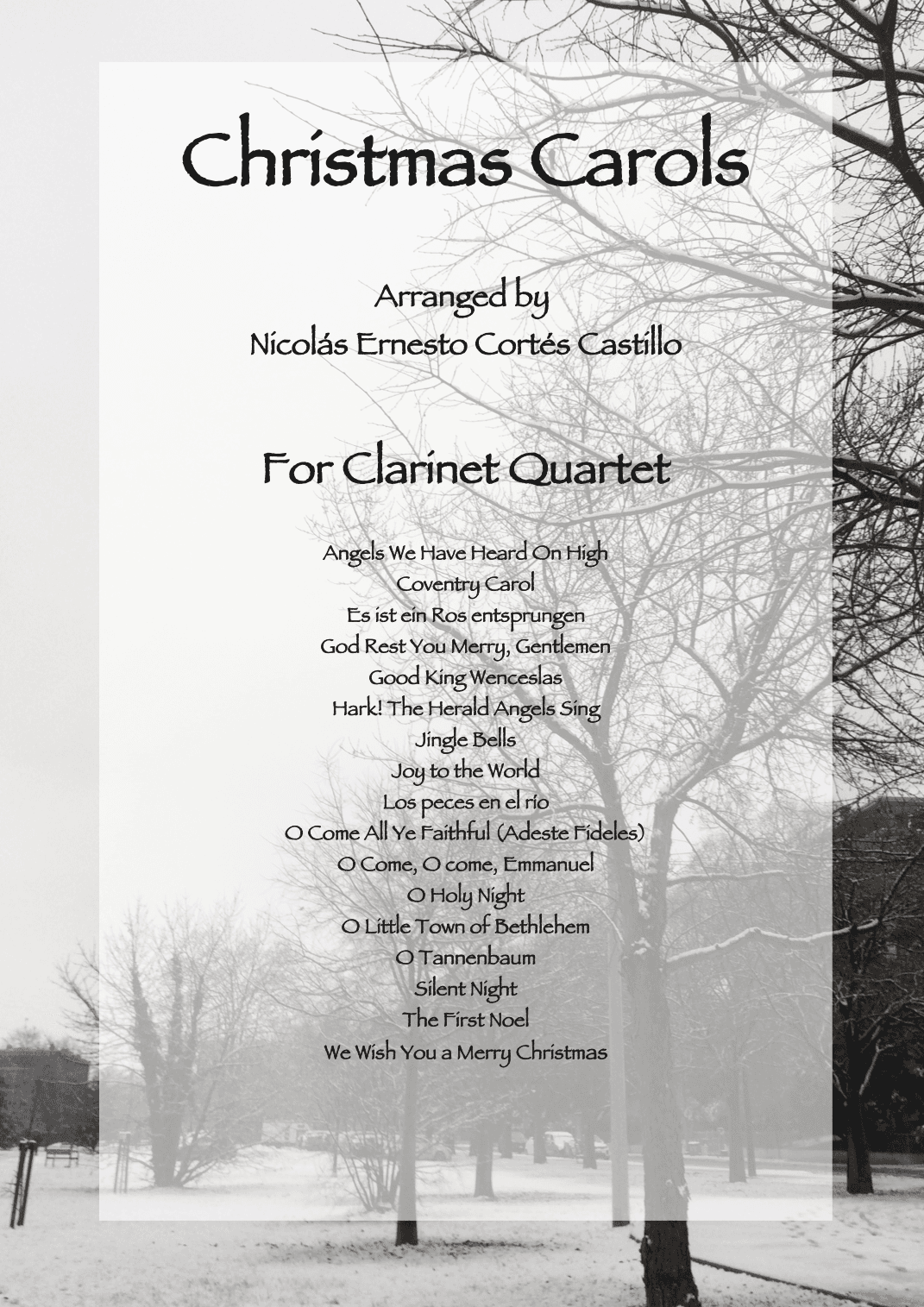17 Christmas Carols for Clarinet Quartet (arr. Nicolás Cortés Castillo)