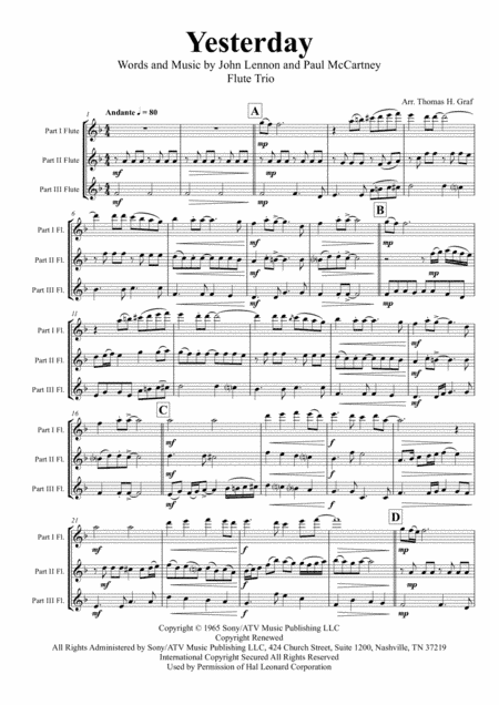 Yesterday (arr. Thomas H. Graf)