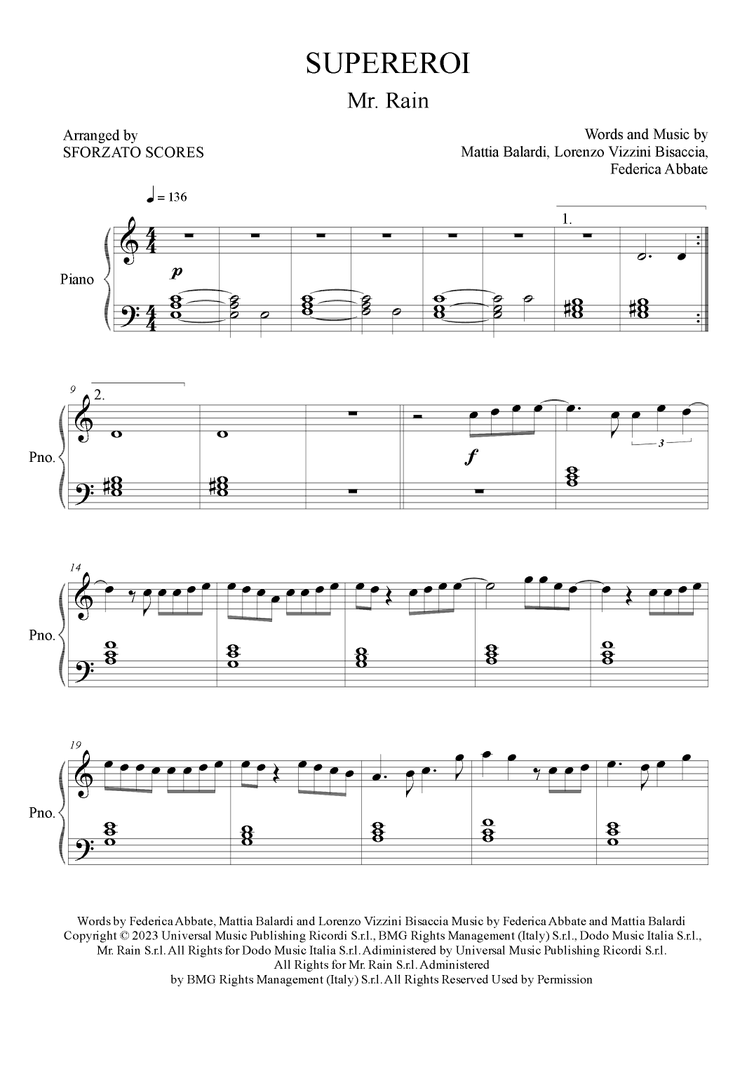 Supereroi (arr. Sforzato Scores)
