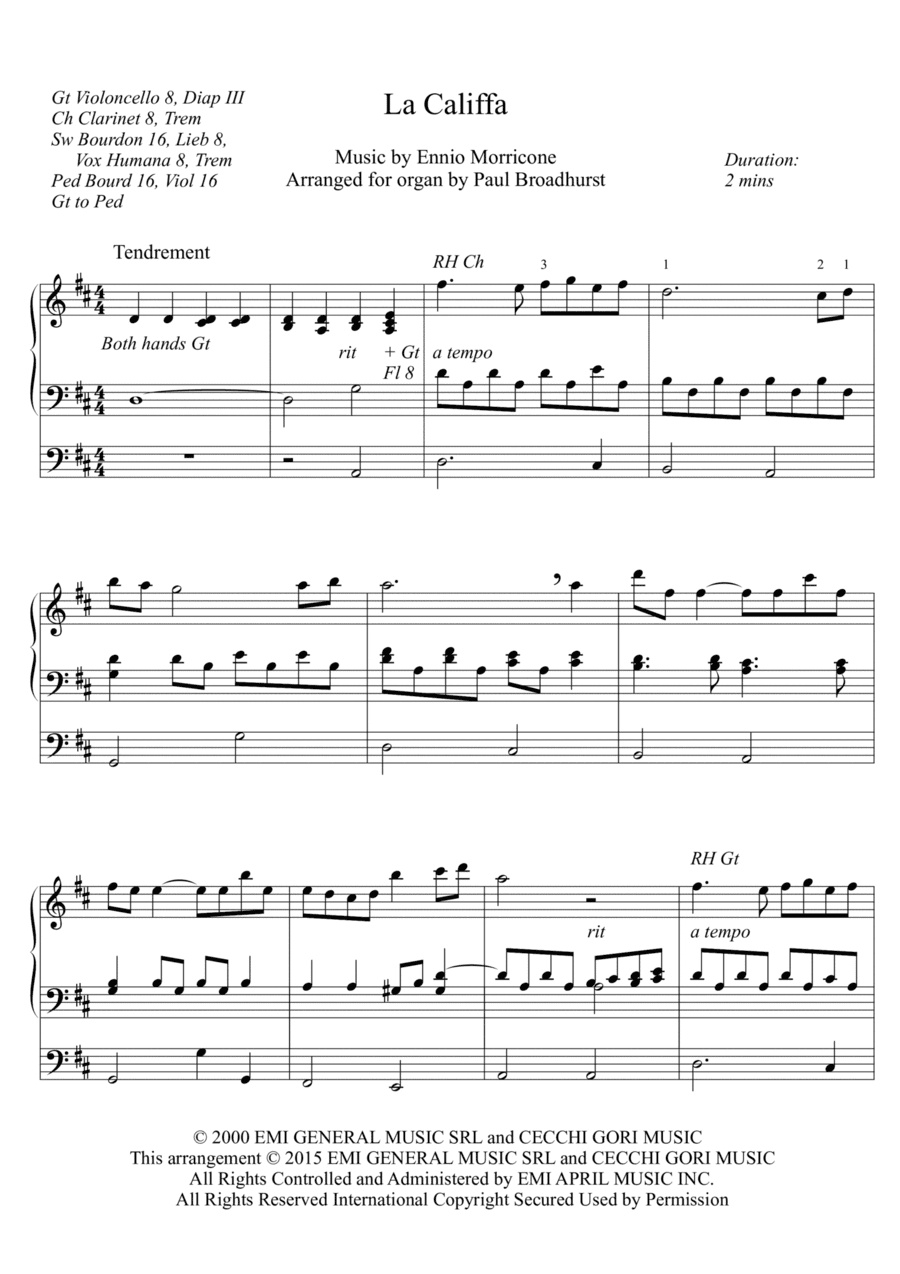 La Califfa (arr. Paul Broadhurst)