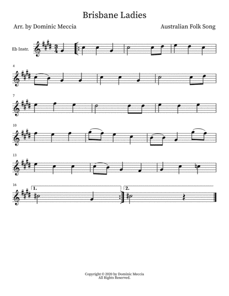 Brisbane Ladies (arr. Dominic Meccia)