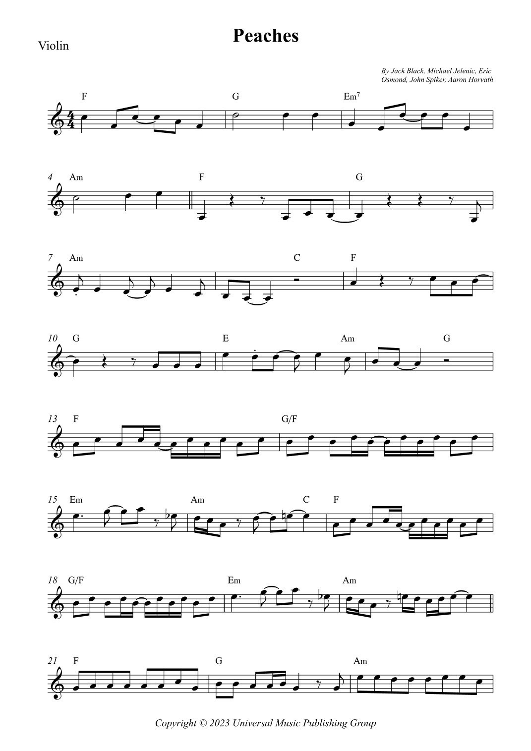 Peaches (arr. Wesley S. SIlva)