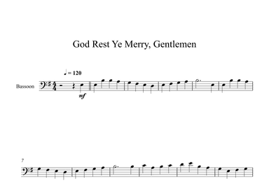 God Rest Ye Merry, Gentlemen (Bassoon) (arr. Digital Book Music)