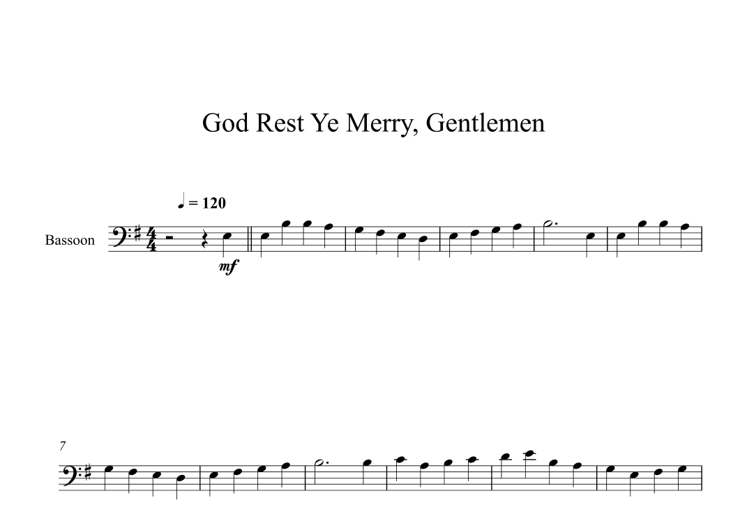 God Rest Ye Merry, Gentlemen (Bassoon) (arr. Digital Book Music)