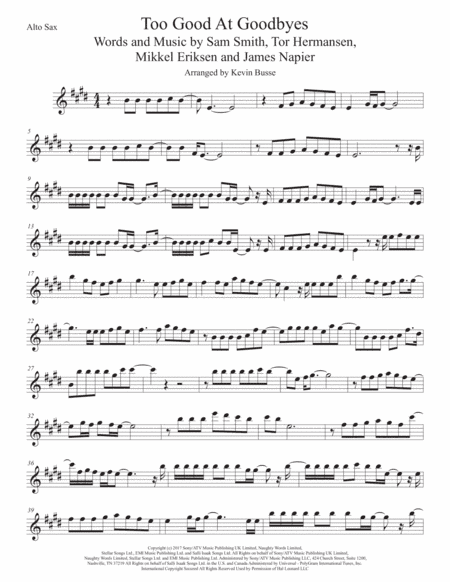 Too Good At Goodbyes (arr. Kevin Busse)