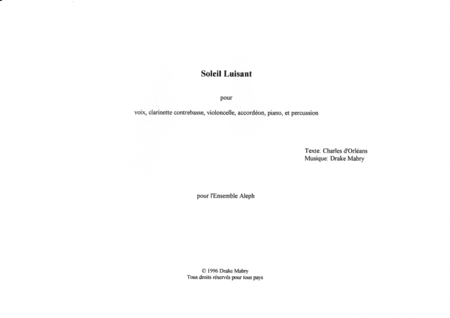 Soleil Luisant (score)