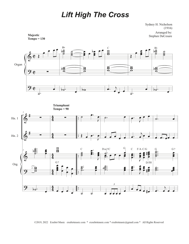 Lift High The Cross (French Horn Duet) (arr. Stephen DeCesare)
