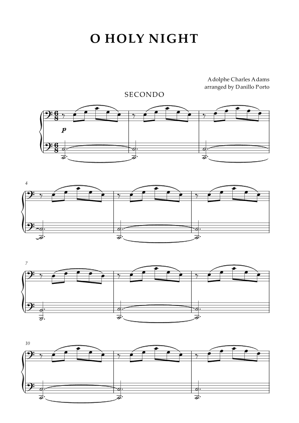 O Holy Night - Piano Four Hands (arr. Danillo Porto)