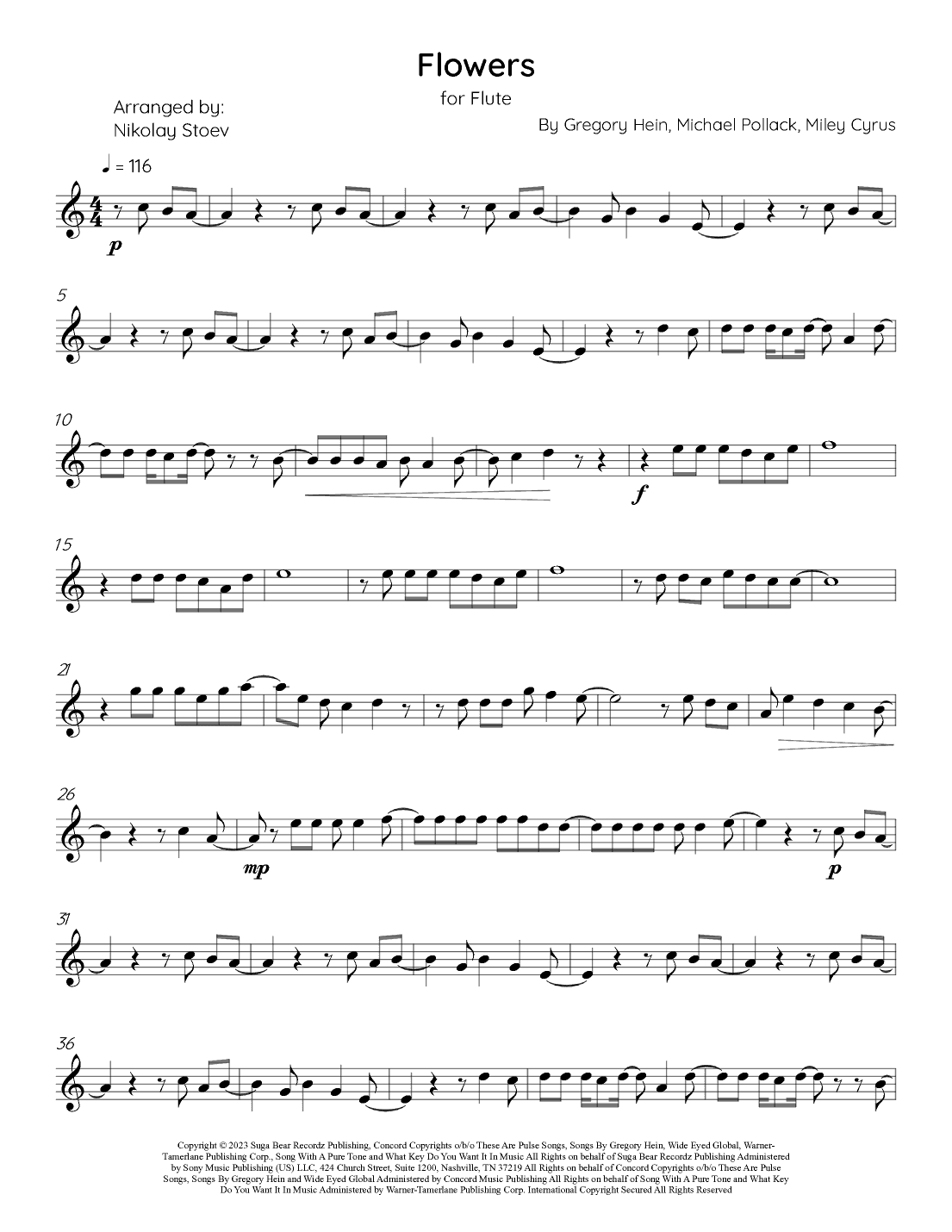 Flowers (arr. Nikolay Stoev)