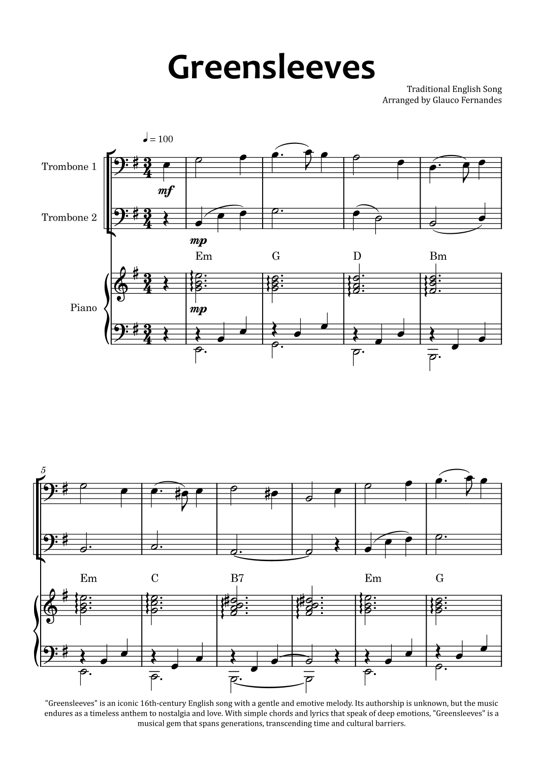 Greensleeves (arr. Glauco Fernandes)