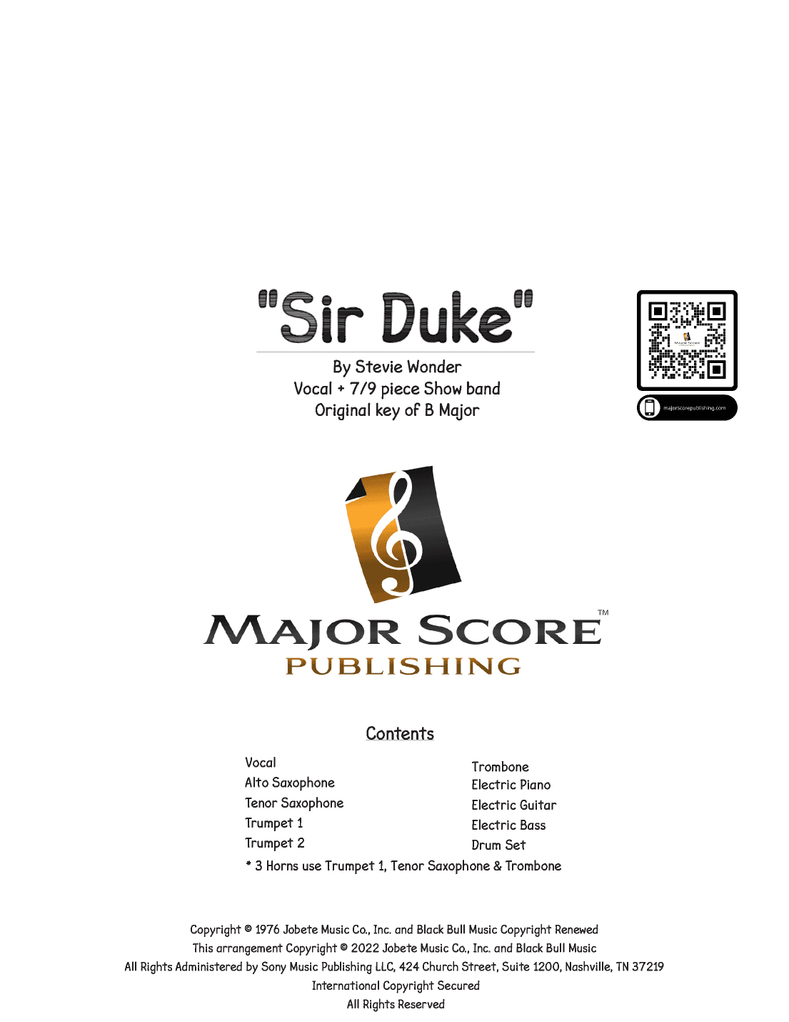 Sir Duke (arr. MAJOR SCORE PUBLISHING TM.)