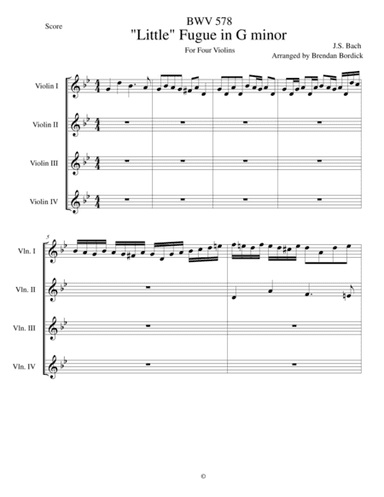 Little Fugue in G minor, BWV 578 (arr. Brendan Bordick-Lesavage)