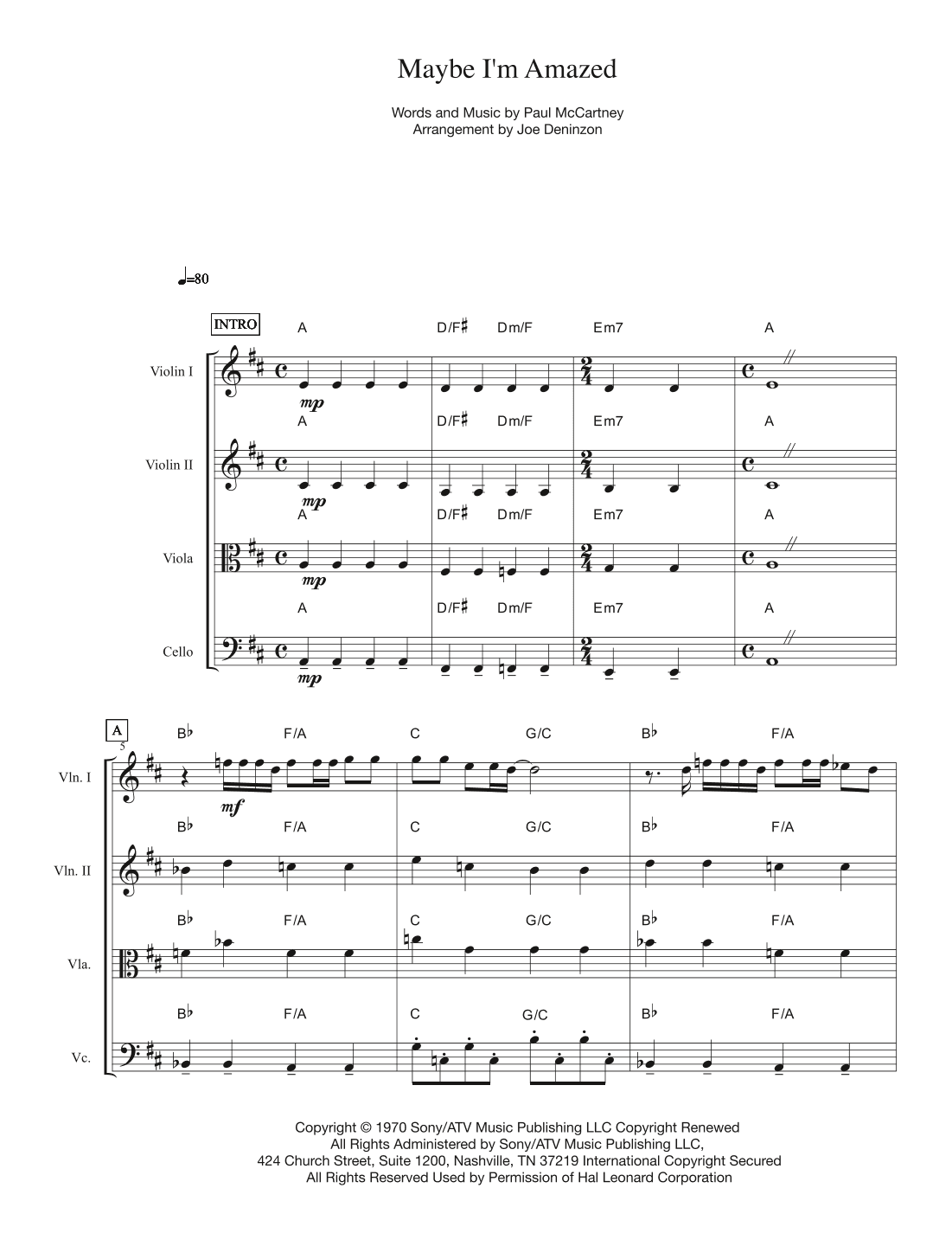 Maybe I'm Amazed (arr. Joe Deninzon)
