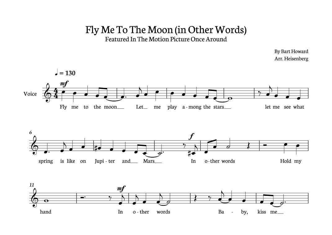Fly Me To The Moon (in Other Words) (arr. Heisenberg)